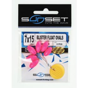 Sunset - BLISTER FLOAT OVALS FLUO PINK 5x10mm - Stopper