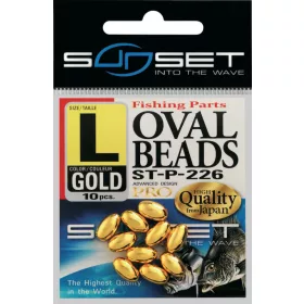 Sunset - HARD OVAL BEADS GOLD 8x3,8mm X20 - Gummikugel