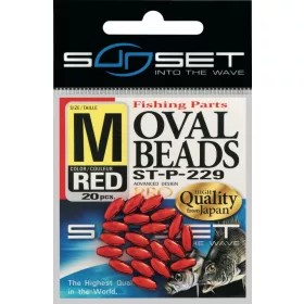 Sunset - HARD OVAL BEADS RED 8x3,8mm X20 - Gummikugel