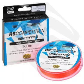   Sunset - MEMORY FREE RS COMPETITION LOW FREQUENCY RED 0,60mm 100M - Monofile Schnur