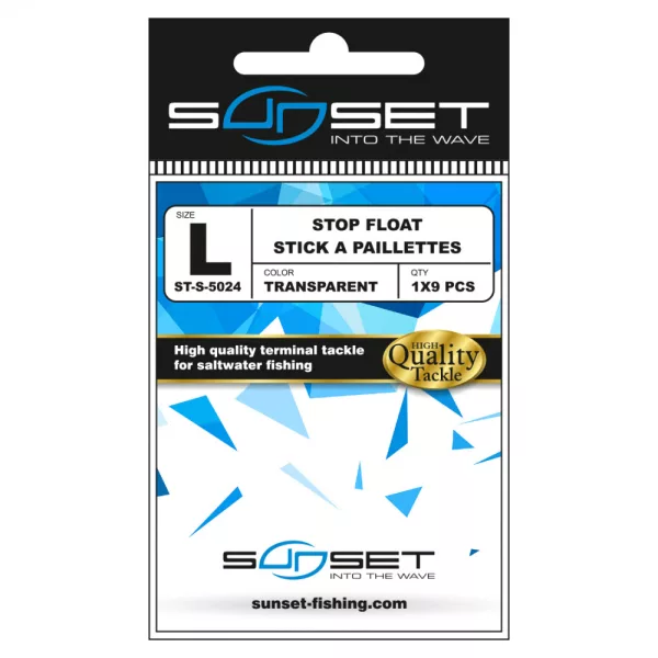 Sunset Stop Float Transparent With Glitter ST-S-5024 SS Gummistopper 9 St.