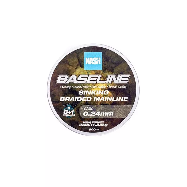 Nash Baseline Sinking Camo 0.20mm 600m Geflochtene Hauptschnur