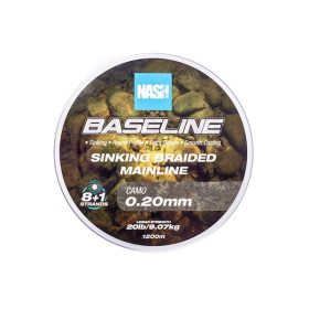   Nash Baseline Sinking Camo 0.20mm 1200m Geflochtene Hauptschnur