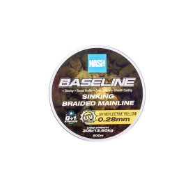   Nash Baseline Sinking UV Yellow 0.28mm 600m Geflochtene Hauptschnur