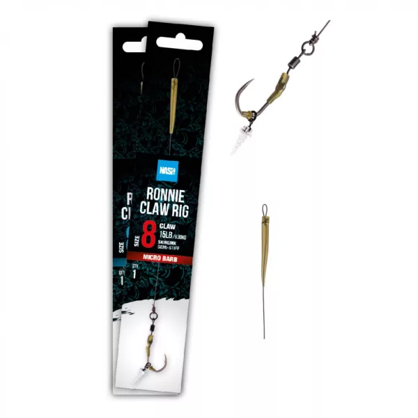 Nash Ronnie Claw Rig 6 Vorgebundener Haken ohne Widerhaken, mit Öse
