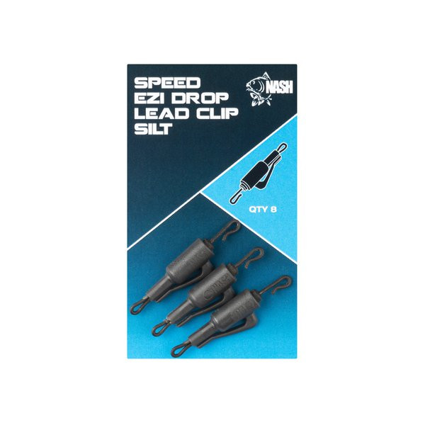 Nash Speed Ezi Drop Lead Clip Silt Bleiclip 8 Stk.