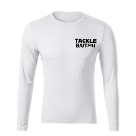 TackleBait Langarm-T-Shirt mit Logo, Weiß 3XL