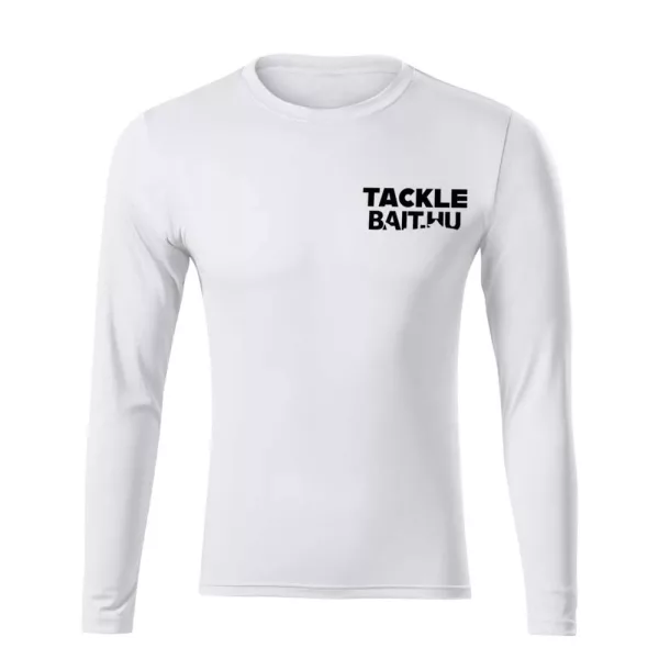 TackleBait Langarm-T-Shirt mit Logo Weiß 4XL