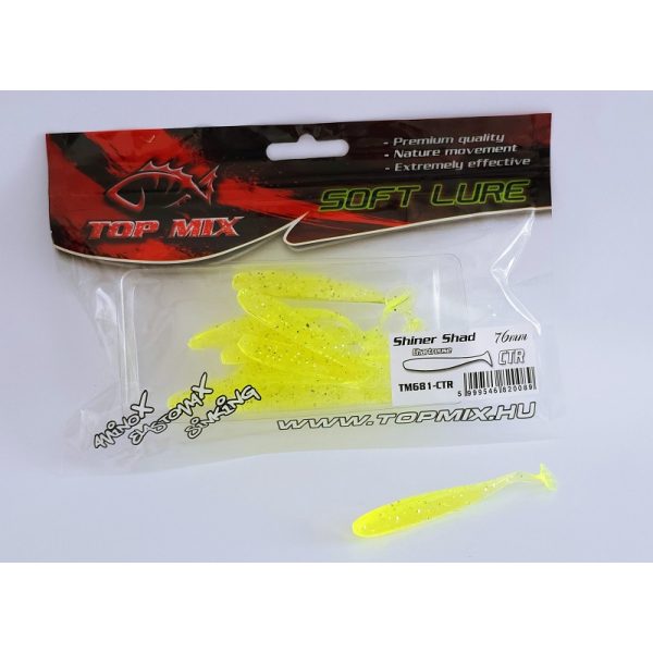 Top Mix Shiner Shad Chartreuse 7,6cm Plastik Köder 10 Stück
