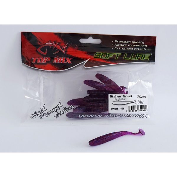 Top Mix Shiner Shad Purple Red 7,6cm Kunststoffköder 10 Stk.