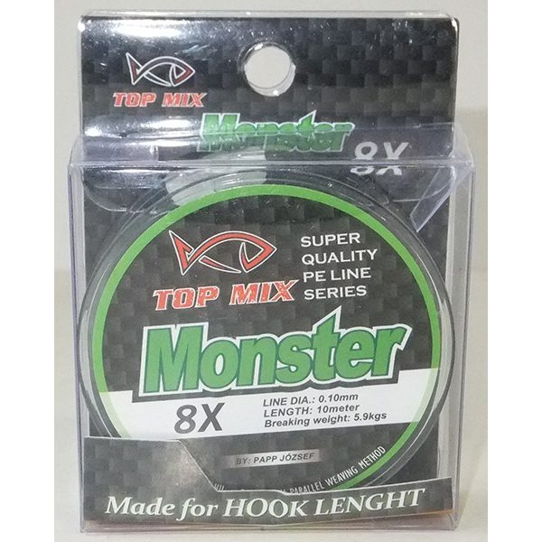 Top Mix X8 Monster 0,10mm 10m Geflochtene Vorfachschnur