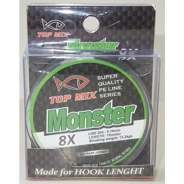 Top Mix X8 Monster 0,18mm 10m Geflochtene Vorfachschnur