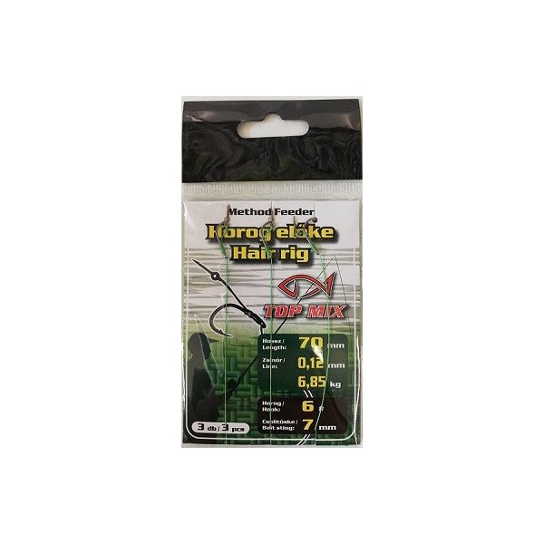Top Mix 6 Geflochtener, vorgebundener Haken mit Öse und Widerhaken, mit Köderspike 3db