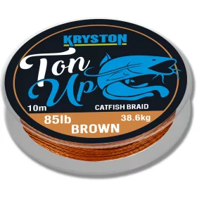   Kriston Ton Up Catfish Braid 85lb 10m 1.51mm Geflochtene Vorfachschnur-Dunkelbraun