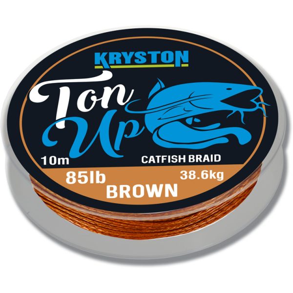 Kriston Ton Up Catfish Braid 85lb 10m 1.51mm Geflochtene Vorfachschnur-Dunkelbraun