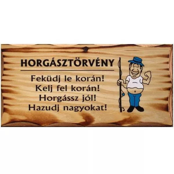 Holzschild Anglergesetz