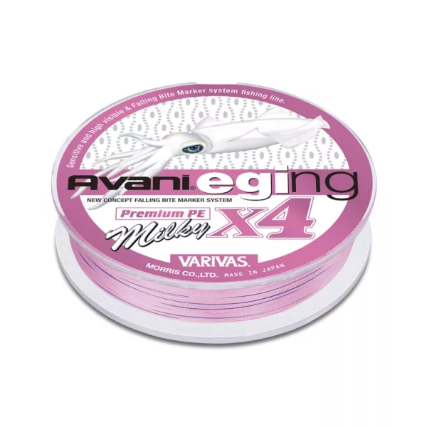 Varivas Avani Eging Premium PE X4 150m #0,8 15lb Milky Pink Geflochtene Hauptschnur