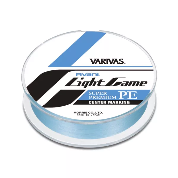 Varivas Avani Light Game Premium PE X4 150m #0,2 0,070mm 5lb Natural Blue Geflochtene Hauptschnur