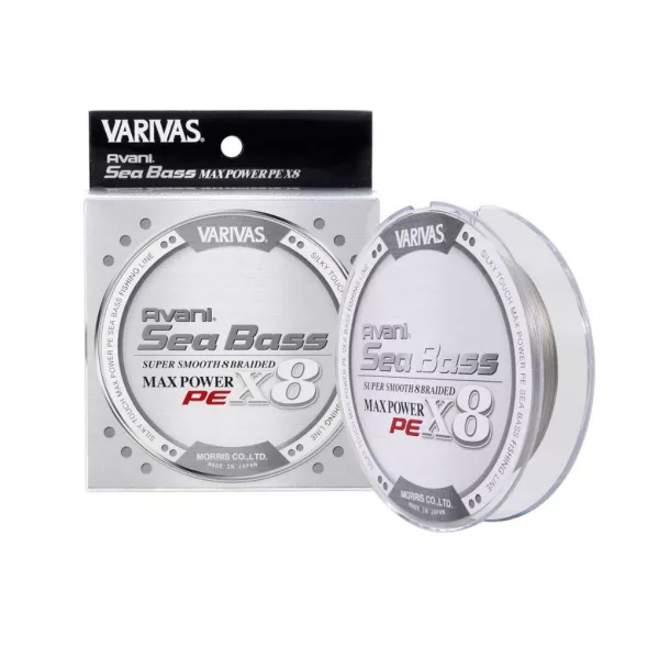 Varivas Sea Bass Max Power PE X8 150m #0,8 16,7lb Stealth Grey Geflochtene Hauptschnur