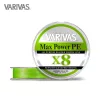Varivas Max Power PE X8 150m #1,0 20,2lb 0,165mm Lime Green Fluo Geflochtene Hauptschnur