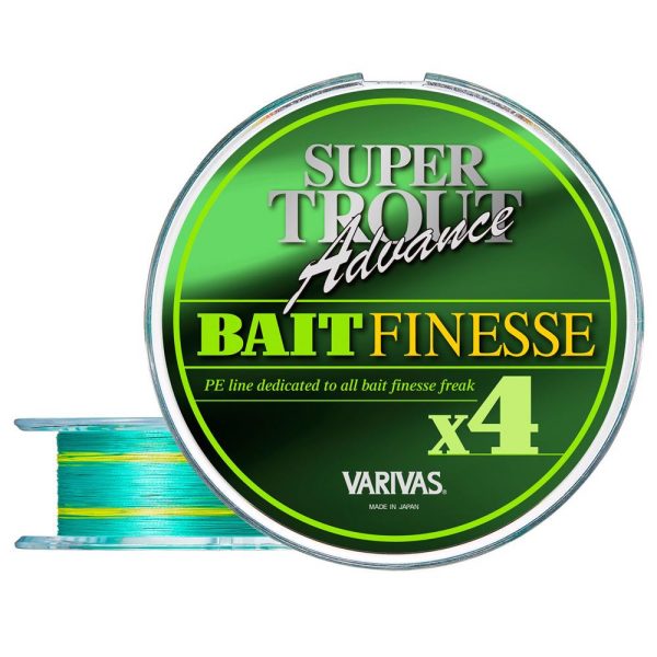 Varivas Super Trout Advance Bait Finesse PE X4 100m #0,5 0,117mm 9,0lb Green Fluo Geflochtene Hauptschnur