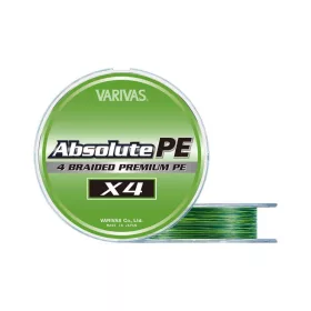   Varivas Absolute Premium PE X4 150m #0,3 0,085mm 7lb Marking Green Geflochtene Hauptschnur