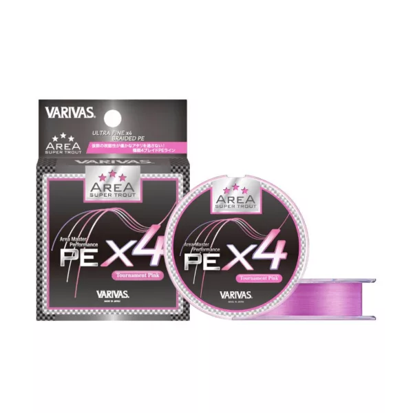 Varivas Super Trout Area PE X4 Tournament Pink #0,2 75m 6lb Geflochtene Hauptschnur