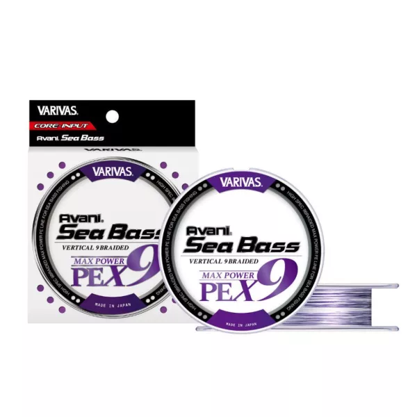 Varivas Avani Sea Bass Max Power PE X9 150m #1,0 23lb White Purple Geflochtene Hauptschnur