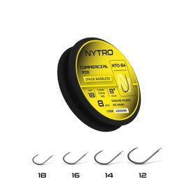   Nytro NTO4 Commercial 18 0,11mm 20cm Vorgebundener Haken mit Plättchen und ohne Widerhaken 8 Stk.