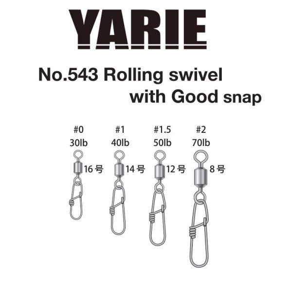 Yarie 543 Good Snap 50lb 1,5 Wirbel 6 Stück