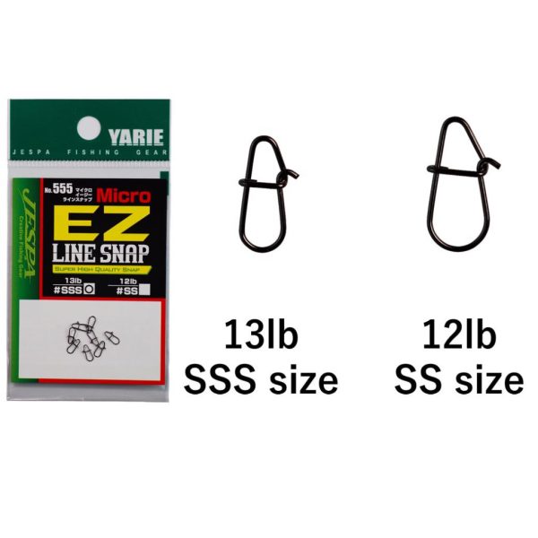 Yarie 555 Micro Ez Line Snap 13lb SSS Karabiner 8 Stück