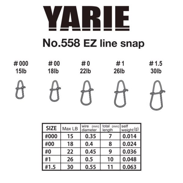 Yarie 558 Ez Line Snap 26lb 1 Karabiner 11 Stück