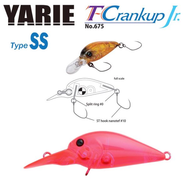 Yarie T-Crankup Jr 675 Type SS 2,8cm 2,1gr C18 Clear Pink Wobbler