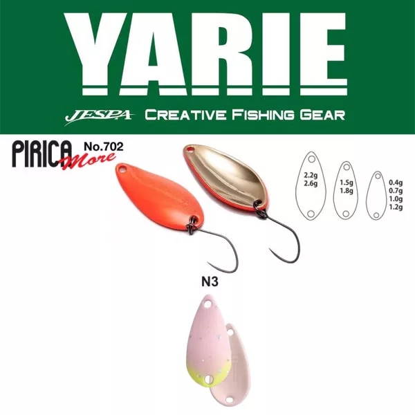 Yarie 702 Pirica More 2,2gr N3 Light Pink Glow Spoon Blinker