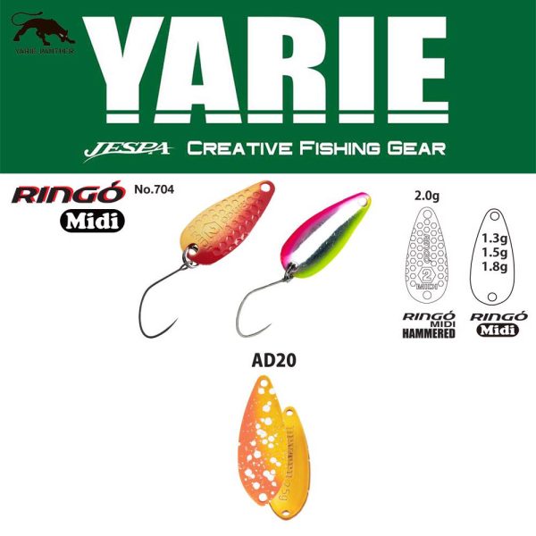 Yarie 704 Ringo Midi 1,8gr AD20 First Fire Spoon Blinker