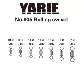 Yarie 805 Rolling Swivel Black 30lb 16 Wirbel 15Stk.