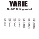 Yarie 805 Rolling Swivel Black 90lb 7 Wirbel 15db