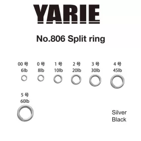 Yarie 806 Split Ring Black 6lb 00 Sprengring 30 Stück