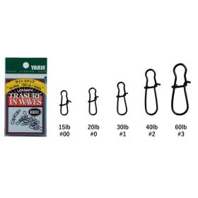 Yarie 809 Line Snap Black #3 60lb Karabiner 9 Stk.