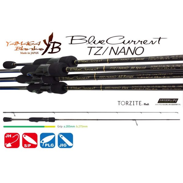Yamaga Blanks Blue Current 62TZ Nano 1,88m 3gr 2-teilige Spinnrute