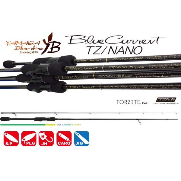 Yamaga Blanks Blue Current 77TZ Nano Global 2,31m 1,5-13gr 2-teilige Spinnrute