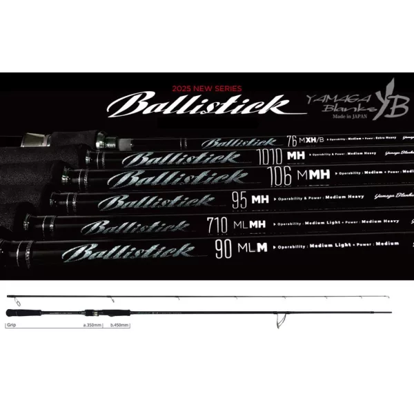 Yamaga Blanks Ballistick 90ML-M 2,748m 5-35gr Fuji Sic K Titanium 2-teilige Spinnrute