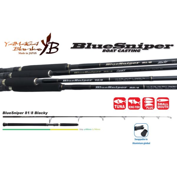 Yamaga Blanks Blue Sniper 81/8 Blacky Tuna 2,48m 45-120gr 2-teilige Spinnrute