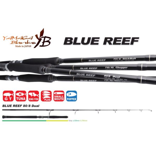 Yamaga Blanks Blue Reef GT 80/8 Dual 2,49m 160gr 2-teilige Spinnrute