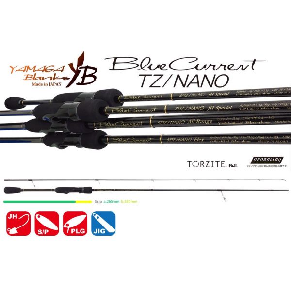Yamaga Blanks Blue Current 71TZ Nano 2,175m 7gr 2-teilige Spinnrute