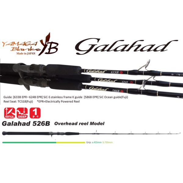 Yamaga Blanks Galahad 526B Baitcast 1,58m 350gr 1-teilige Spinnrute