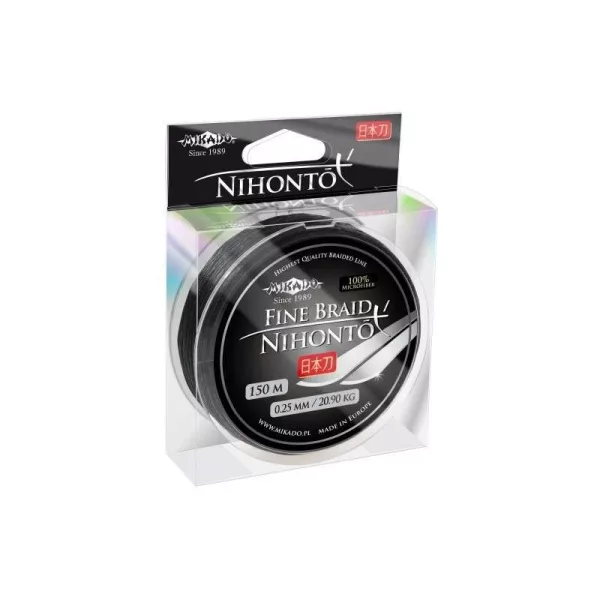 Mikado Nihonto Fine 0,20mm 15m Schwarz Geflochtene Vorfachschnur