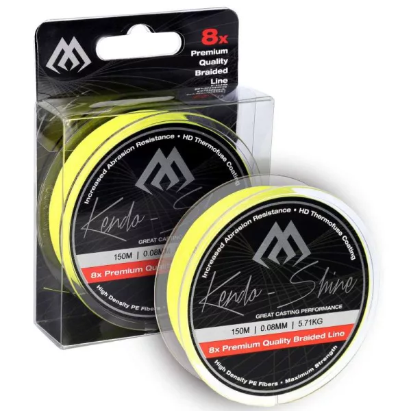 Mikado Kendo Shine Fluo Gelb 0,2mm 150m Geflochtene Hauptschnur